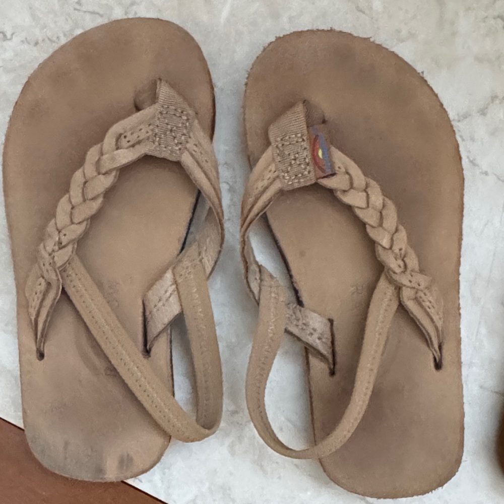 Rainbow Braided Beige Sandals